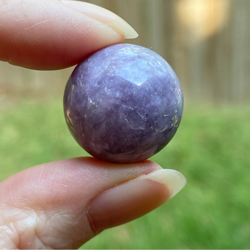 Lepidolite Crystal Sphere. Positive Vibration Energy Healing Spiritual Stone - Picture 6 of 12